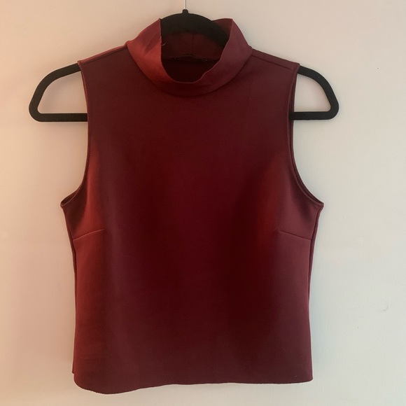 Zara raw edge mock neck crop top - Picture 1 of 3